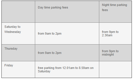 Ramadan timings for free parking in Abu Dhabi